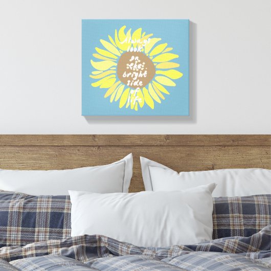 Zonnebloemen Helderkant Canvas Afdruk (Insitu (Slaapkamer))