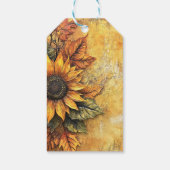 Zonnebloemen Herfst Autumn Leaves Mixed Media Cadeaulabel (Achterkant)