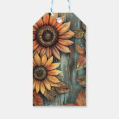 Zonnebloemen Herfst Autumn Leaves Mixed Media Cadeaulabel (Achterkant)
