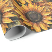 Zonnebloemen Herfst Autumn Leaves Mixed Media Cadeaupapier (Rol Hoek)