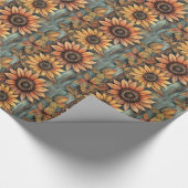 Zonnebloemen Herfst Autumn Leaves Mixed Media Cadeaupapier (Hoek)