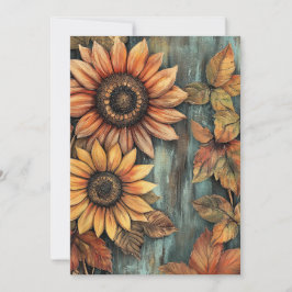 Zonnebloemen Herfst Autumn Leaves Mixed Media Kaart