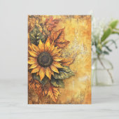Zonnebloemen Herfst Autumn Leaves Mixed Media Kaart (Staand voorkant)