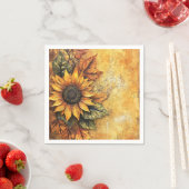 Zonnebloemen Herfst Autumn Leaves Mixed Media Servet (Insitu)