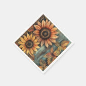 Zonnebloemen Herfst Autumn Leaves Mixed Media Servet (Hoek)