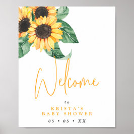 Zonnebloemen Herfst Baby shower Welkom Poster