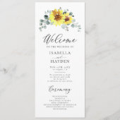 Zonnebloemen Herfst Bloemen Rustiek Eucalyptus Bru Programmakaart (Voorkant)