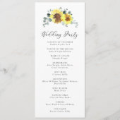 Zonnebloemen Herfst Bloemen Rustiek Eucalyptus Bru Programmakaart (Achterkant)