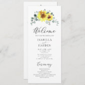 Zonnebloemen Herfst Bloemen Rustiek Eucalyptus Bru Programmakaart (Voorkant / Achterkant)