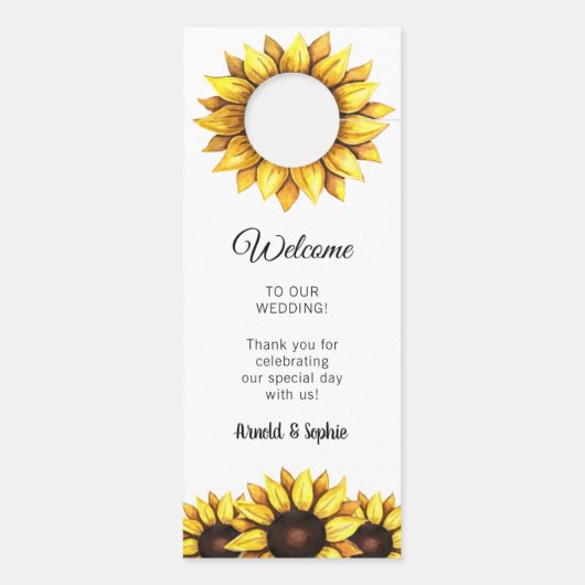 Zonnebloemen Herfst Geel Wit Deurhanger (Achterkant)