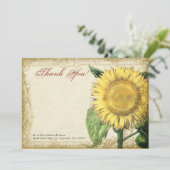 zonnebloemen - herfst herfst bruiloft bedankkaart (Staand voorkant)