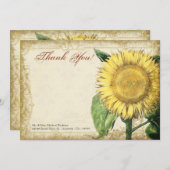 zonnebloemen - herfst herfst bruiloft bedankkaart (Voorkant / Achterkant)