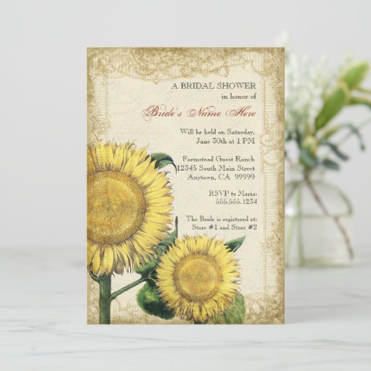  zonnebloemen - herfst herfst bruiloft kaart (Staand voorkant)