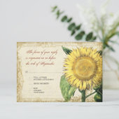  zonnebloemen - herfst herfst bruiloft RSVP kaartje (Staand voorkant)