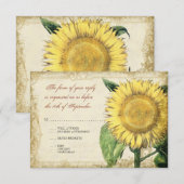  zonnebloemen - herfst herfst bruiloft RSVP kaartje (Voorkant / Achterkant)
