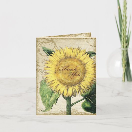 zonnebloemen - herfst herfst huwelijk bedankkaart (Voorkant)