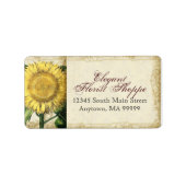 zonnebloemen - herfst herfst huwelijk etiket (Voorkant)
