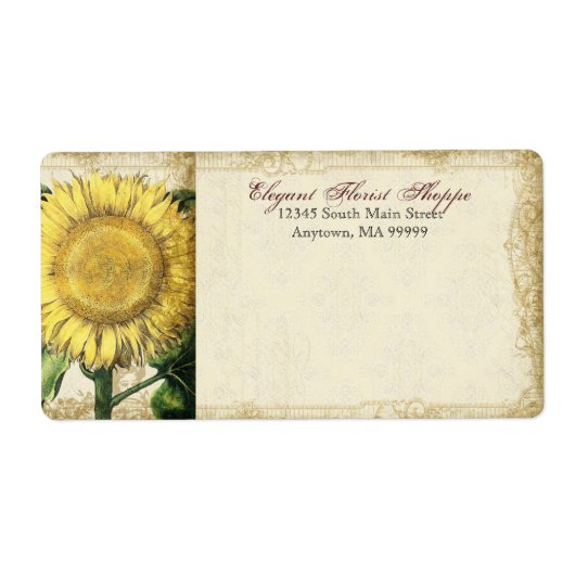  zonnebloemen - herfst herfst huwelijk etiket (Voorkant)