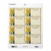  zonnebloemen - herfst herfst huwelijk etiket (Full Sheet)