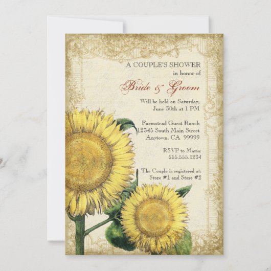  zonnebloemen - herfst herfst huwelijk kaart (Voorkant)