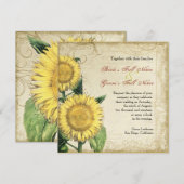  zonnebloemen - herfst herfst huwelijk kaart (Voorkant / Achterkant)