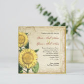  zonnebloemen - herfst herfst huwelijk kaart (Staand voorkant)