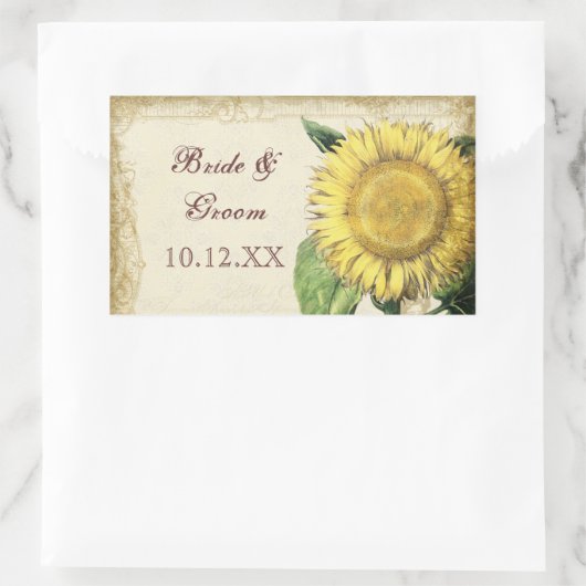  zonnebloemen - herfst herfst huwelijk rechthoekige sticker (Tas)