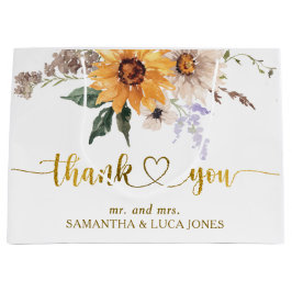 Zonnebloemen Herfst in Love Gold Foil Wedding Favo Groot Cadeauzakje