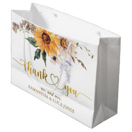 Zonnebloemen Herfst in Love Gold Foil Wedding Favo Groot Cadeauzakje