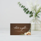 Zonnebloemen Herfst Vrijgezellenfeest Datum Nachte Informatiekaartje (Staand voorkant)