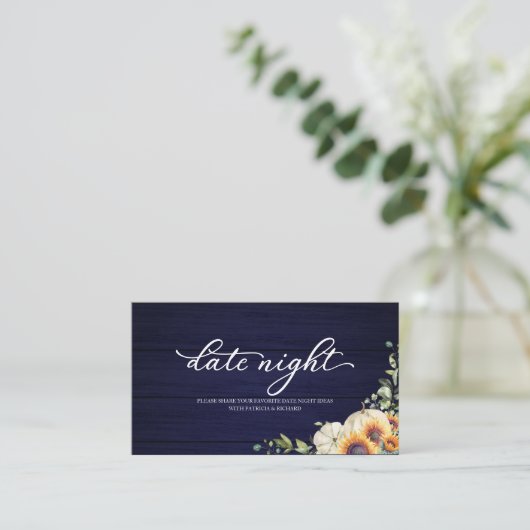 Zonnebloemen Herfst Vrijgezellenfeest Datum Nachte Informatiekaartje (Staand voorkant)