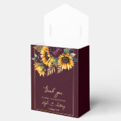 Zonnebloemen herfst zomer bruiloft bordeaux bedankdoosjes (Geopend)