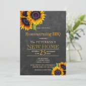 Zonnebloemen, herfstwoningwarmingsvat kaart (Staand voorkant)