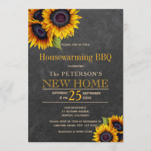 Zonnebloemen, herfstwoningwarmingsvat kaart