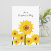 Zonnebloemen Het is een prachtige Dag Kaart op zat (Staand voorkant)