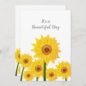 Zonnebloemen Het is een prachtige Dag Kaart op zat (Voorkant / Achterkant)