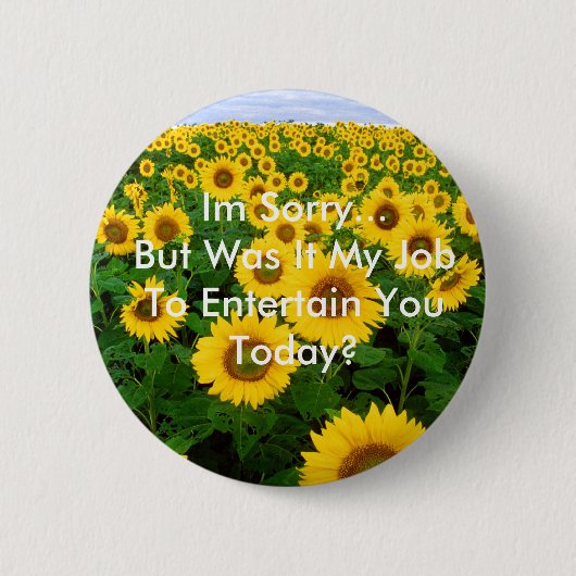 Zonnebloemen, het spijt me... Funny Button (Voorkant)