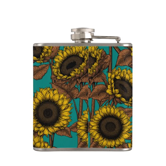 Zonnebloemen Heupfles (Achterkant)