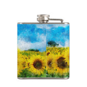 Zonnebloemen Heupfles (Achterkant)