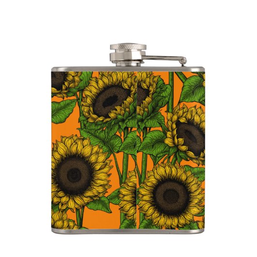 Zonnebloemen Heupfles (Achterkant)