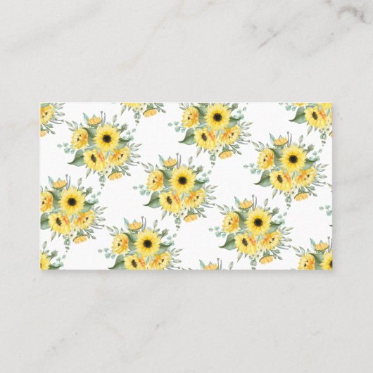 Zonnebloemen Hoeveel Kisses Vrijgezellenfeest game Plaatskaartje (Achterkant)