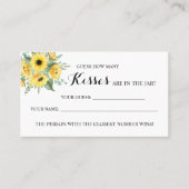 Zonnebloemen Hoeveel Kisses Vrijgezellenfeest game Plaatskaartje (Voorkant)