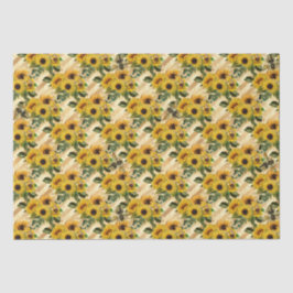 Zonnebloemen & Honing Bijen Strip Tissuepapier