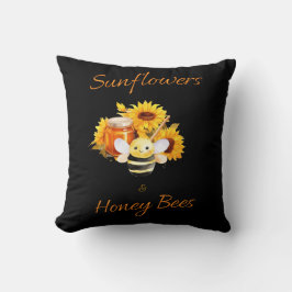 Zonnebloemen & Honingbij Kussen