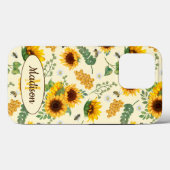 Zonnebloemen honingbijen, geel, zonnig gekleurd Case-Mate iPhone case (Achterkant (horizontaal))