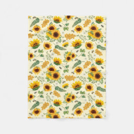 Zonnebloemen Honingbijen Gele Floral Fleece Blanke Deken