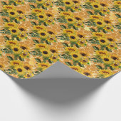  zonnebloemen honingraatpapier cadeaupapier (Hoek)