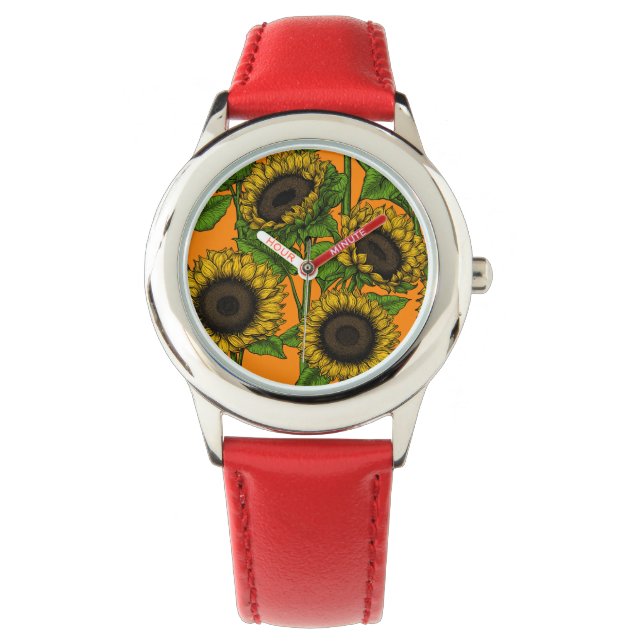 Zonnebloemen Horloge (Voorkant)