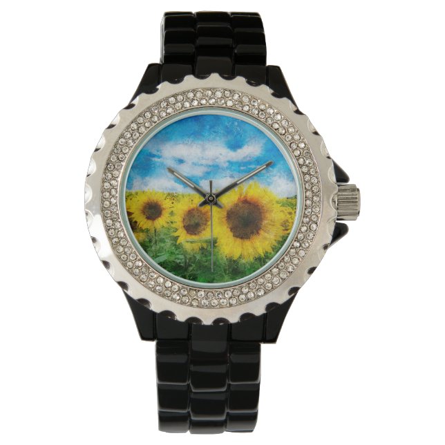 Zonnebloemen Horloge (Voorkant)