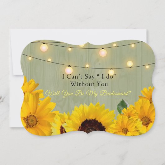 Zonnebloemen Hout Lights Kaart (Voorkant)